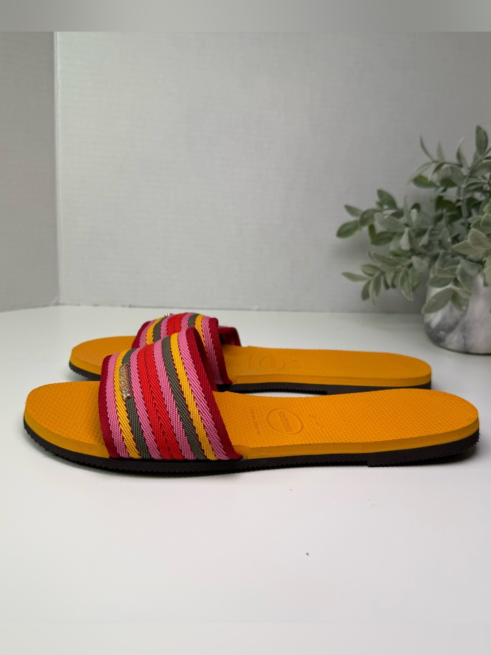 Havaianas You Malta Mix Flip Flop Sandal Slides Orange Citrus Women’s Size 9/10 - Picture 7 of 16